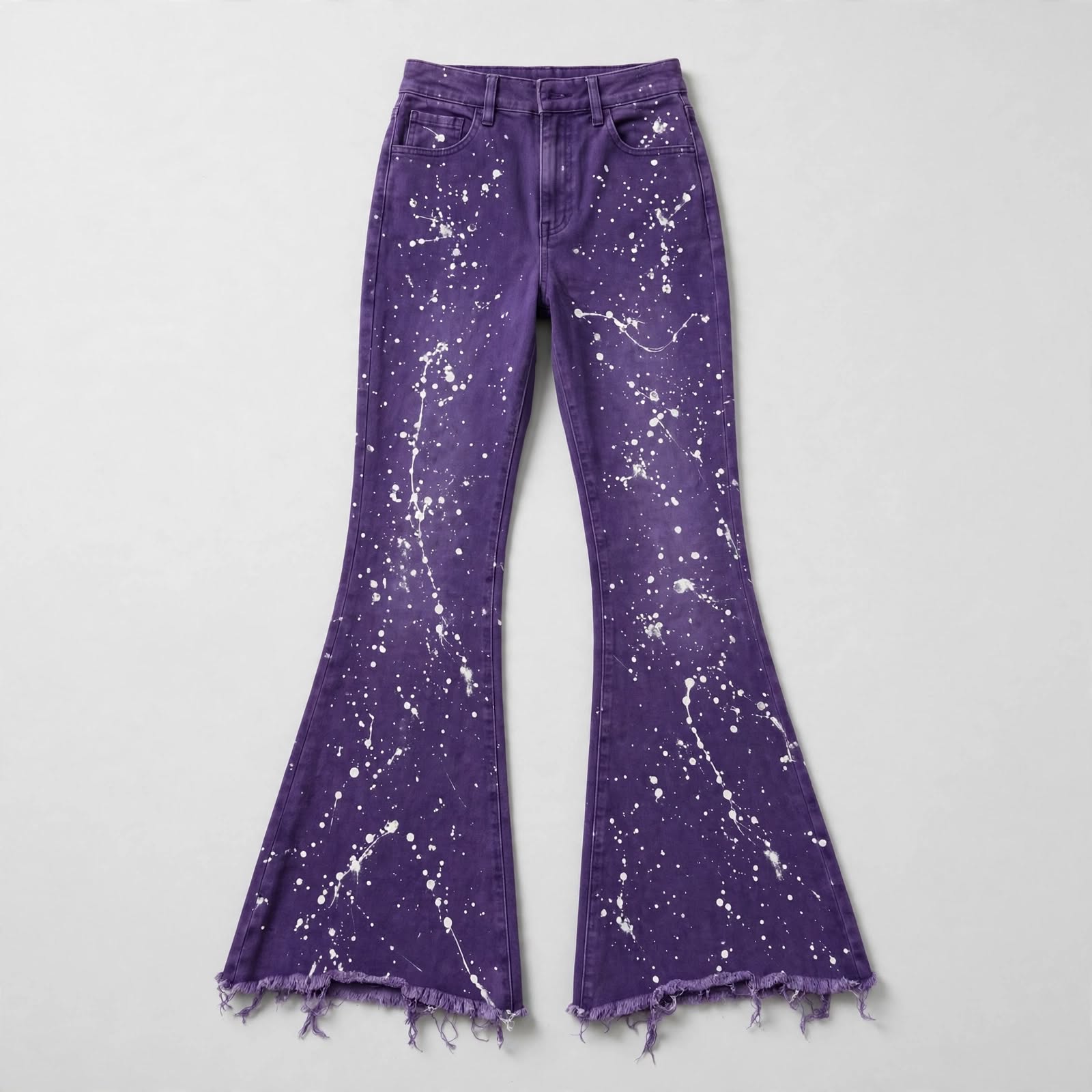 Raw Hem Flared Pants